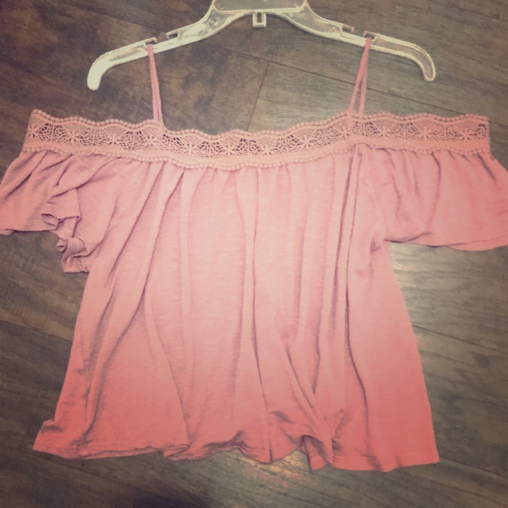 Off shoulder top with crochet border